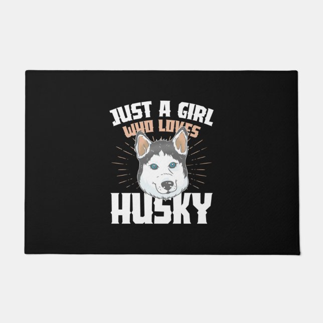 Paillasson Juste Une Fille Qui Aime Husky (Devant)