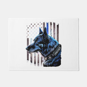 Paillasson K9 Berger Allemand Police Chien Mince Ligne Bleue