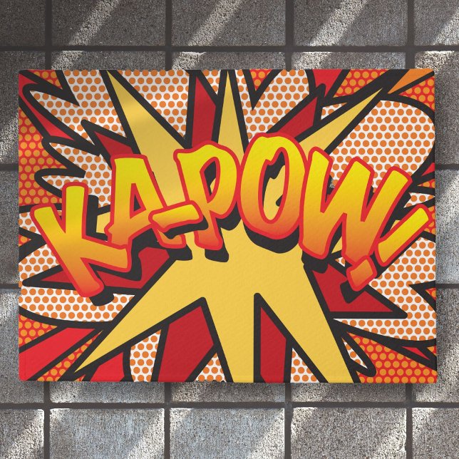 Paillasson KA-POW Fun Retro Comic Book Pop art (KA-POW Fun Retro Comic Book Pop Art Doormat)