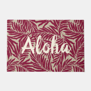 Paillasson Kahanu Palms Hawaiian Faux Linen Texture Aloha