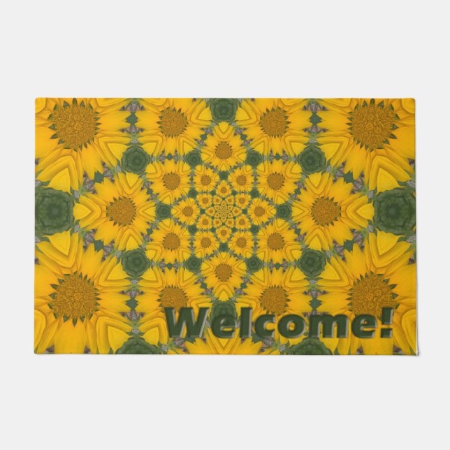Paillasson Kaleidoscope de tournesol (Devant)