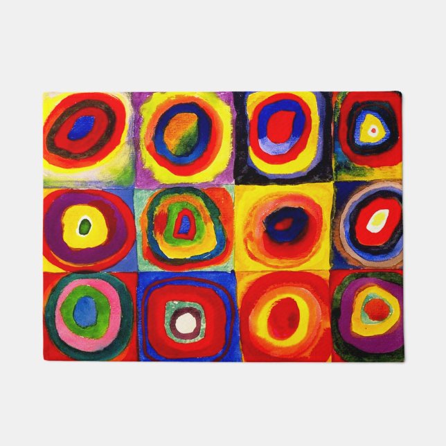 Paillasson Kandinsky Farbstudie Quadrates Cercles Art  (Devant)