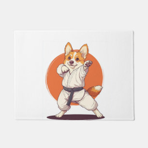 Paillasson Karate Corgi � Chien d'Arts Martiaux