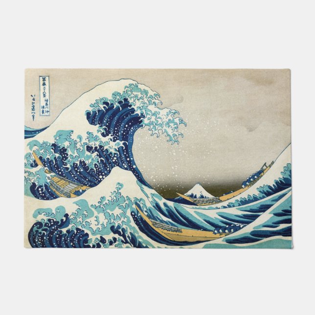 Paillasson Katsushika Hokusai - La Grande vague au large de K (Devant)