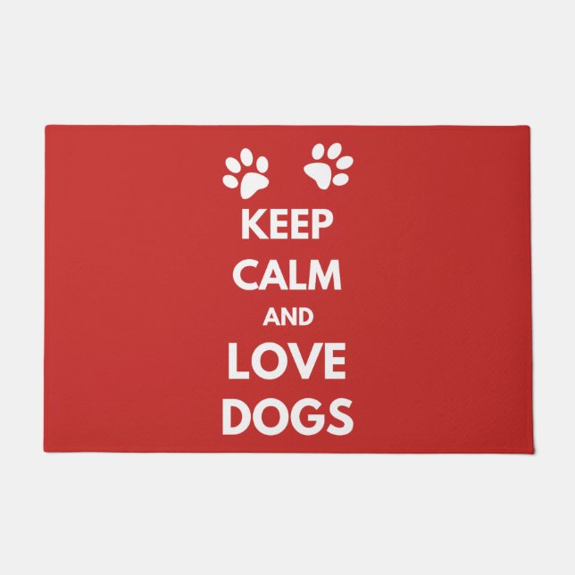 Paillasson Keep calm and love dogs (Devant)