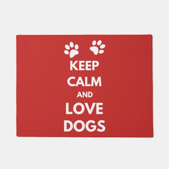 Paillasson Keep calm and love dogs (Devant)