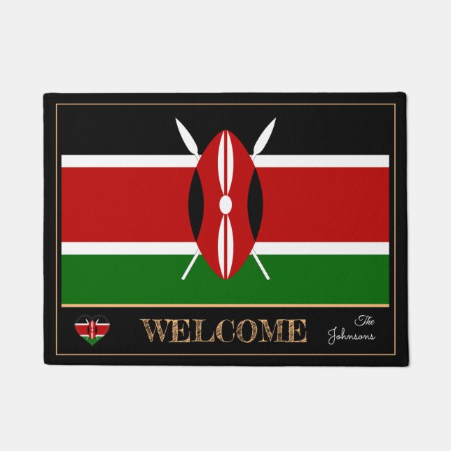 Paillasson Kenya & Kenya Flag house mats/sports Welcome (Devant)