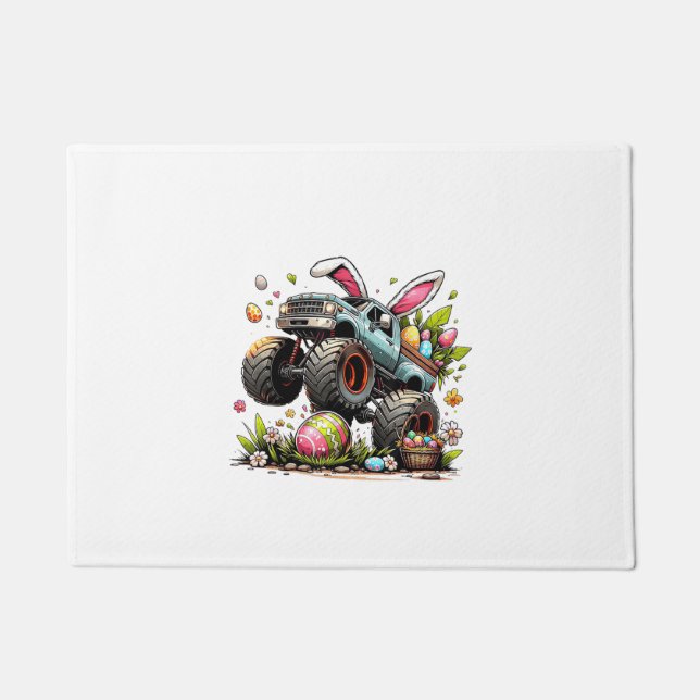 Paillasson Kids Boys Happy Easter Day Bunny Monster Truck Egg (Devant)