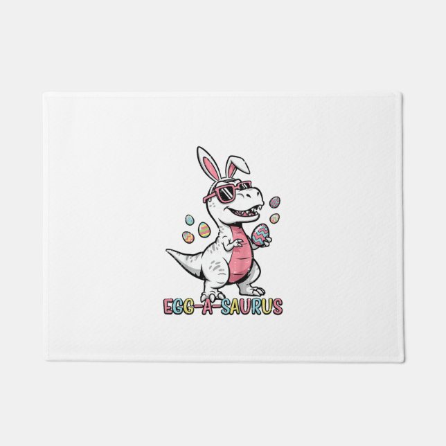 Paillasson Kids Easter Dino Bunny Egg A Saurus Trex Bunny Boy (Devant)