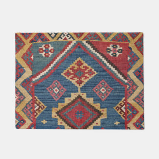 Paillasson Kilim Royal Blue Yellow Classic 