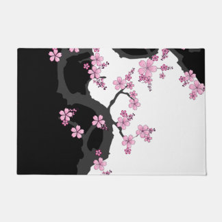 Paillasson Kimono japonais Sakura noir et blanc
