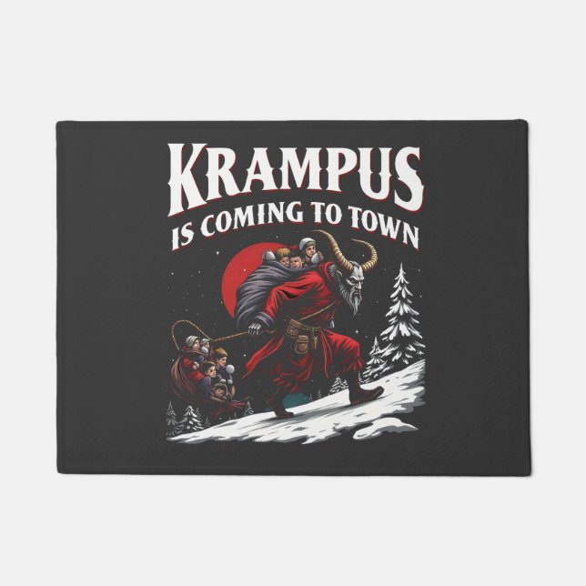 Paillasson Krampus arrive à Town Krampus Noël (Devant)