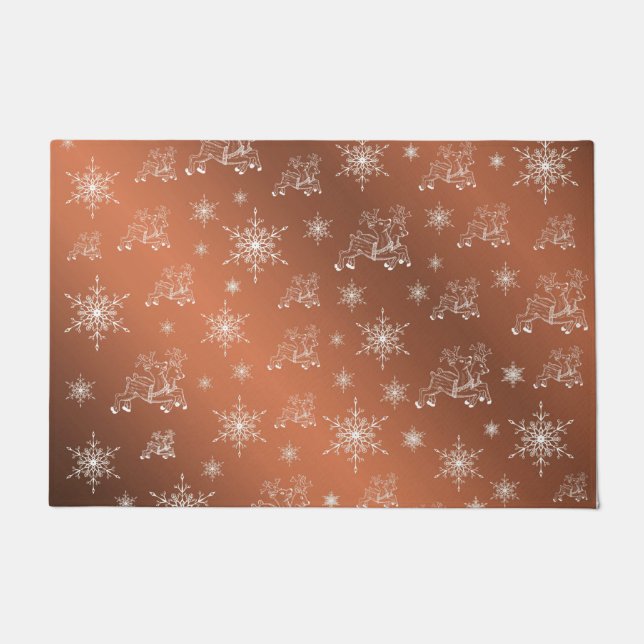 Paillasson kupfer,reindeer, star, stars, snowflake, christmas (Devant)
