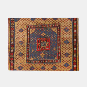 Paillasson Kurde Safreh Tan Bleu foncé