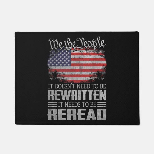 Paillasson La Constitution américaine du drapeau doit être re (Devant)