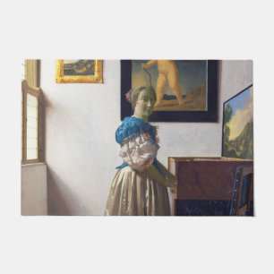 Paillasson La dame debout dans une virginale, Johannes Vermee