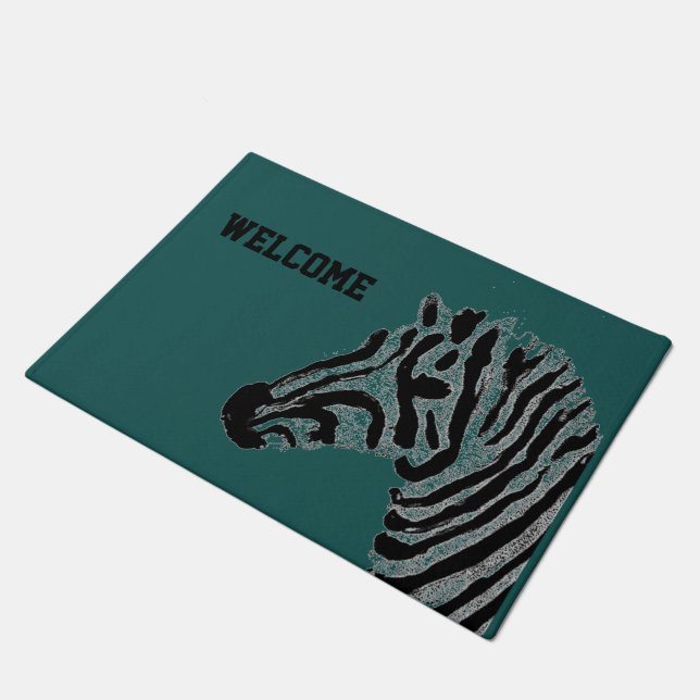 Paillasson La faune et la flore Zebra Welcome (Incliné)