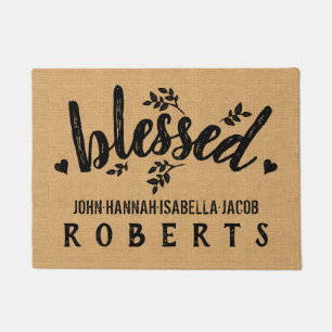 Paillasson La ferme bénie de toile de jute laisse des coeurs