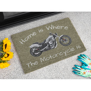 Paillasson La maison est où la moto est porte Bienvenue Mat