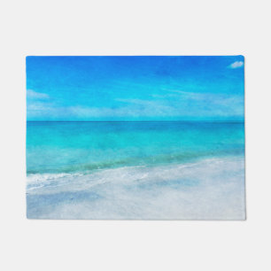Paillasson La plage côtière dans le bleu turquoise d'Aqua T