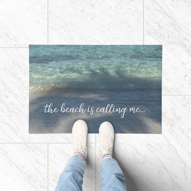 Paillasson La plage m'appelle le paradis tropical (Intérieur)