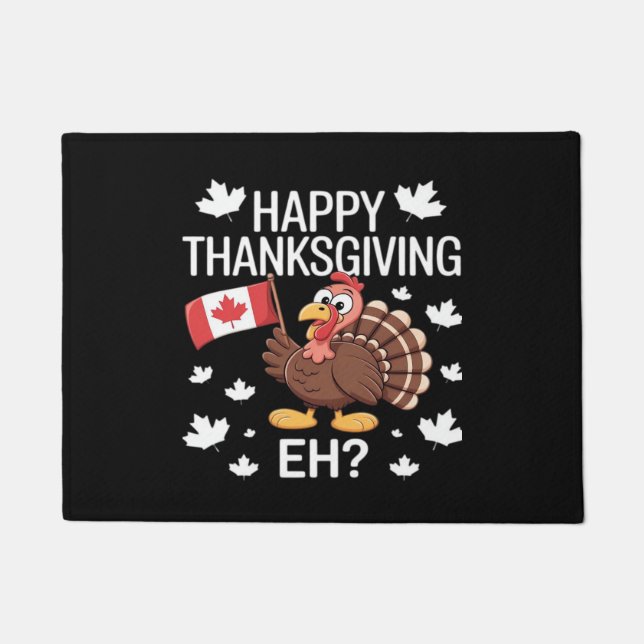 Paillasson La Turquie avec le Canada Bon thanksgiving Drapeau (Devant)