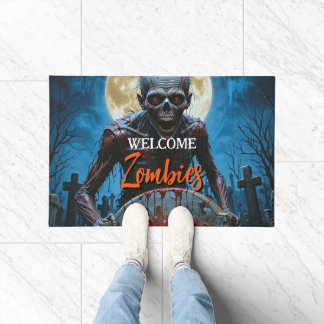 Paillasson La veille d'Halloween Cimetière Zombie Effrayant P
