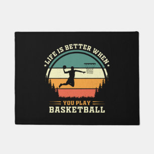 Paillasson la vie est meilleure quand on joue au basket