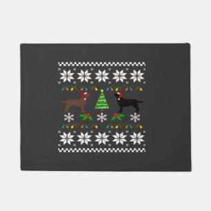 Paillasson Labrador noir et Labrador chocolat Joyeux Noël
