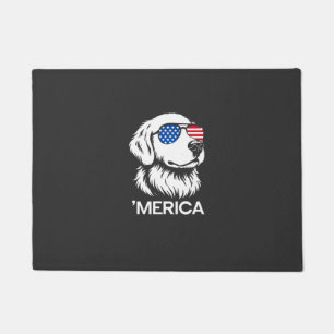 Paillasson Labrador patriotique drapeau américain Quatre Juil