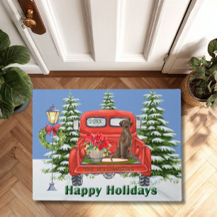 Paillasson Labrador Retriever Red Vintage Truck Nom de famill