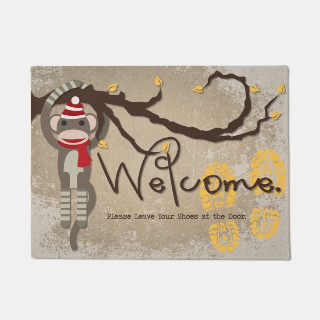 Paillasson Laissez vos chaussures au singe de chaussette de (Devant)