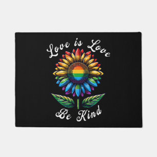 Paillasson L'amour est l'amour Rainbow Sunflower LGBT+ Gay Le