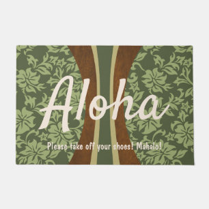 Paillasson Laniakea Hawaïen Faux Bois Planche de Surf Aloha