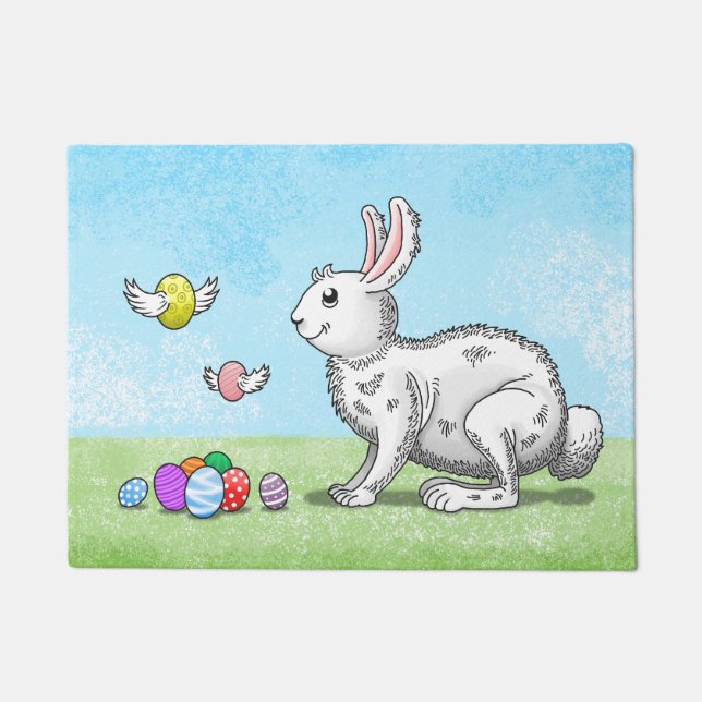 Paillasson Lapin de chasse aux œufs (Devant)