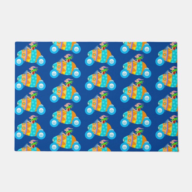 Paillasson Lapin de Pâques en vacances (Devant)