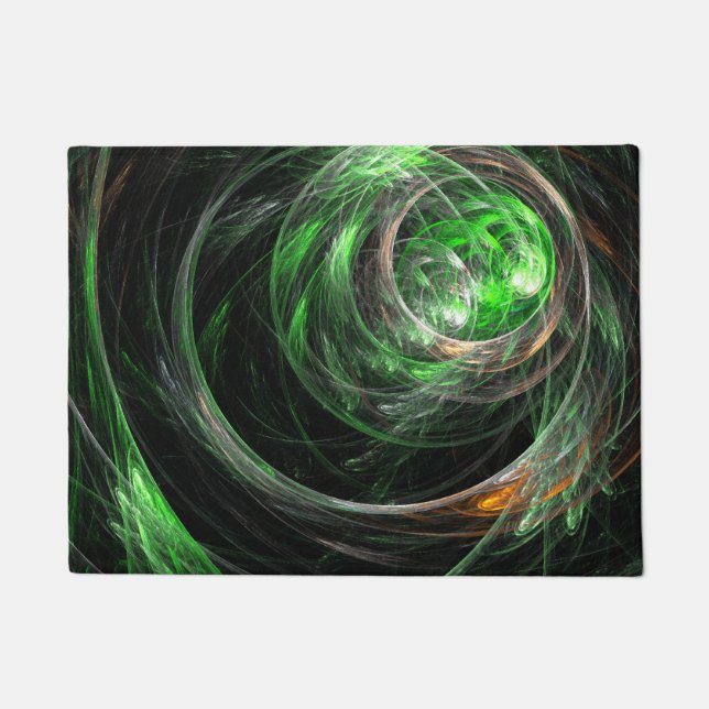 Paillasson L'art Abstrait vert du monde entier (Devant)