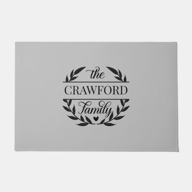 Paillasson Laurel Wreath Porte personnalisée Mat (Devant)