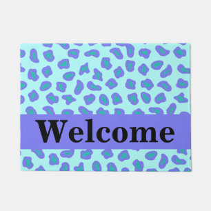 Paillasson Lavande Turquoise Purple Leopard Accueil
