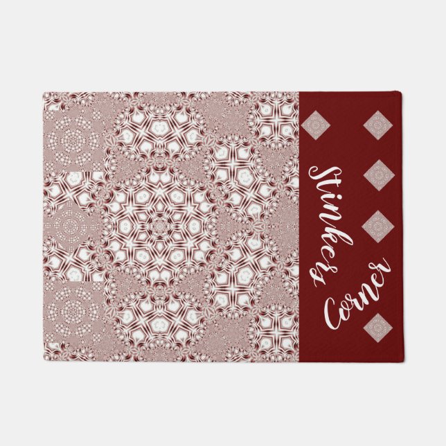 Paillasson LavishlyOn Stellar En vichy Rouge Blanc Chien Chat (Devant)