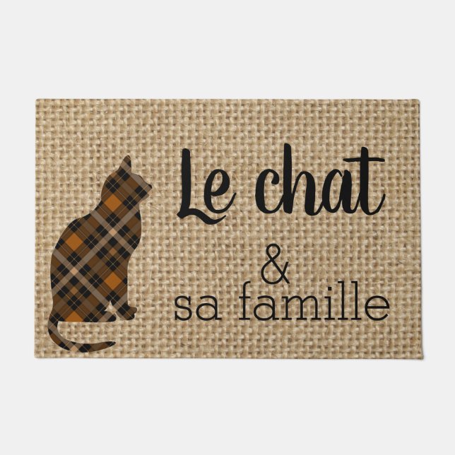 Paillasson Le chat - citation française drôle (Devant)