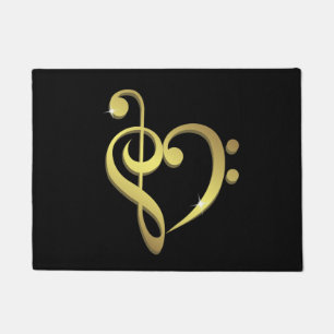 Paillasson Le coeur de musique de clef triple et de clef