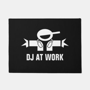 Paillasson Le DJ à la natte drôle de disc-jockey de TRAVAIL