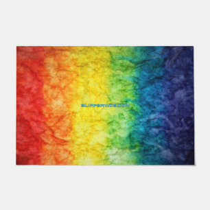 Paillasson Le drapeau tie-dyé de SlipperyJoe's arc-en-ciel pr