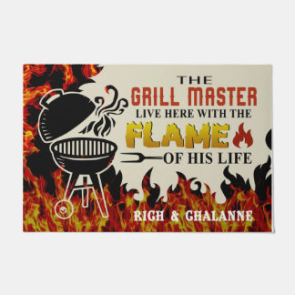 Paillasson Le Grill Master Vit Ici Avec La Flamme