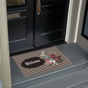Paillasson Le lapin d'Alice sur l'arlequin personnalisable