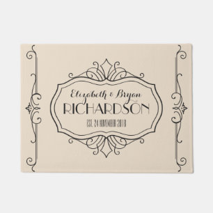Paillasson Le monogramme élégant de mariage choisissent votre