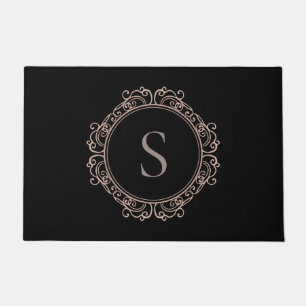 Paillasson Le monogramme élégant rougissent noir