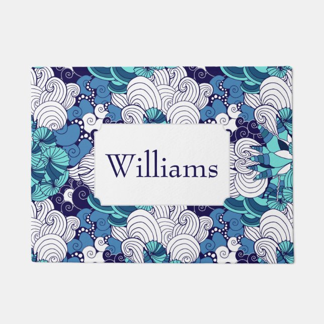 Paillasson Le motif génial | de coquillage ajoutent votre nom (Devant)