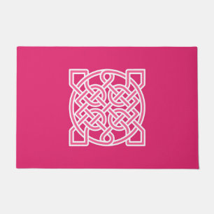 Paillasson Le noeud de marin celtique, Fuchsia rose et blanc